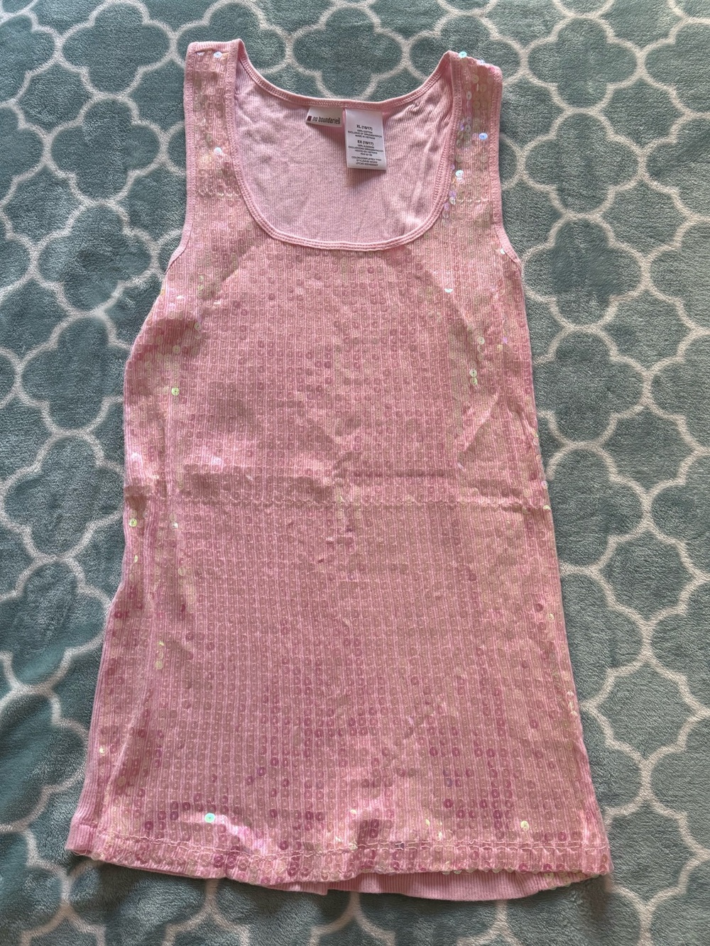 No Boundaries Pink Sequin Tank Top